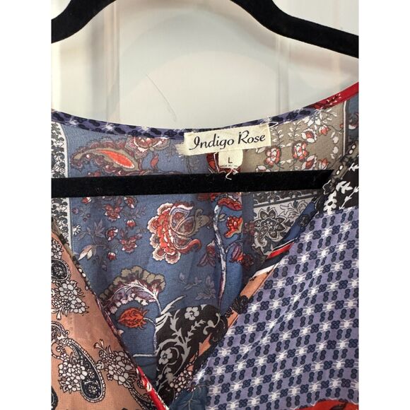 Indigo Rose Women’s Black Floral Patchwork Maxi Dress Boho Chic Size L - Picture 3 of 7